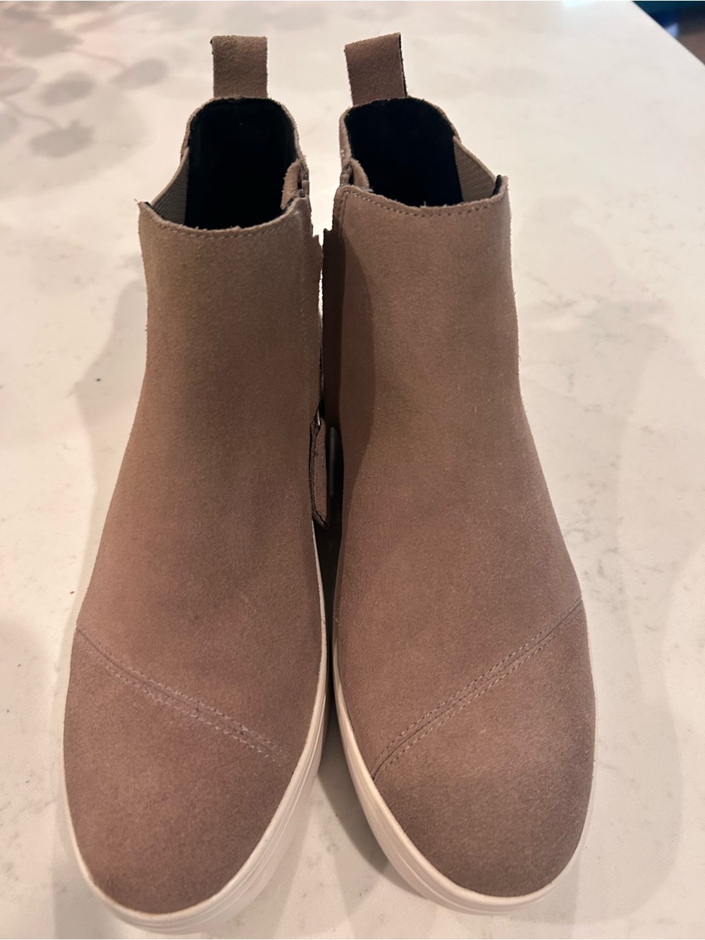 Toms Women’s Taupe Suede Wedge Sneakers